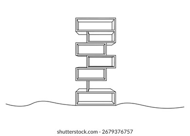 Esquema de linha contínua de blocos de construção - gráfico de fundação e crescimento