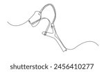 continuous line slingshot.one line drawing of wooden slingshot,rustic children