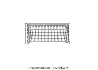 continuous line of soccer goal. single line drawing of a soccer field goal. line vector illustration of the goal where the goalkeeper is standing