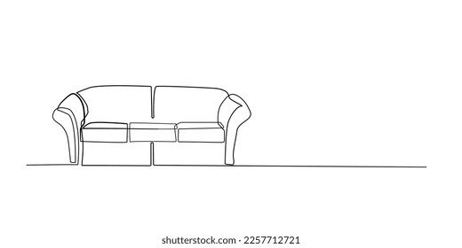 línea continua de sofá.dibujo de una línea de sofá-silla.línea arte de salón sofá