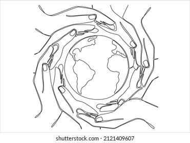 
continuous line
solidarity day international vector illustration