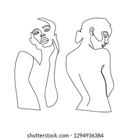Continuous line, Spa beauty concept. Fashion concept, woman beauty. minimalist. Hand drawn vector illustration for your design. 