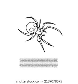 continuous line of spiders. vector spider line art