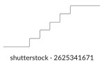 continuous line of stairs going up.one line graphic of achievement,climbing in business,success.one line vector illustration