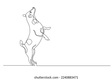 línea continua de perros de pie. dibujo de una línea de perro de estilo permanente. arte de línea de perro sano y activo