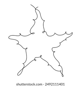 Continuous line of star hand drawn. vector illustration