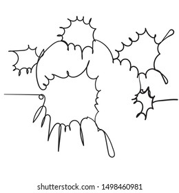 continuous line starburst hand drawn element vector