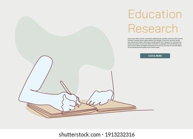 Estudiante de línea continua leyendo un libro Concepto de aprendizaje de línea simple ilustración vectorial a mano