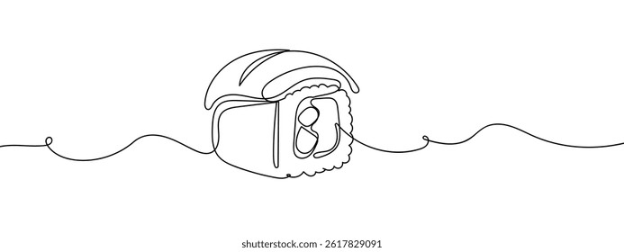 Continuous line sushi Japanese food Simple lines, transparent background. - Powered by Shutterstock - Get 15% off with code: PIKWIZARD15