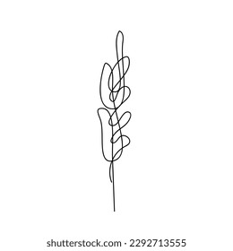 Continuous line symbol of Field plant. Flower contours. Spring doodle. Minimalism. Drawing for coloring, printing. Vector.