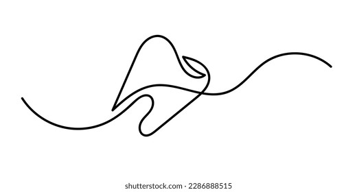 continuous line of teeth. single line tooth .simple line tooth isolated white background