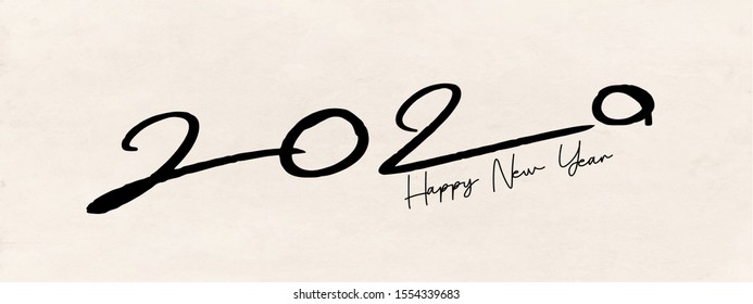 Continuous line text 2020 rat happy new year  and cute mouse greeting vector illustration