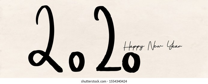 Continuous line text 2020 rat happy new year and cute mouse greeting vector illustration