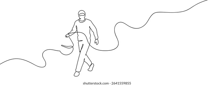 Continuous line, thief, robber Hand drawn vector art lines on transparent background. - Powered by Shutterstock - Get 15% off with code: PIKWIZARD15