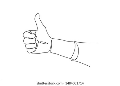 Continuous line thumbs up
Simple style, hand drawn
Vector illustration