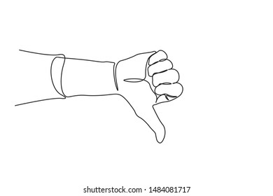 Continuous line thumbs up
Simple style, hand drawn
Vector illustration