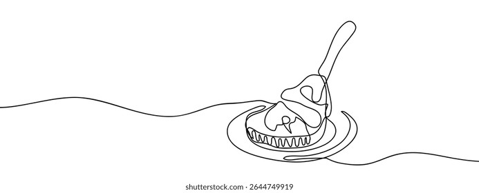Continuous line, Tomahawk steak Simple art lines on transparent background.