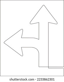 continuous line traffic signs logo black white background