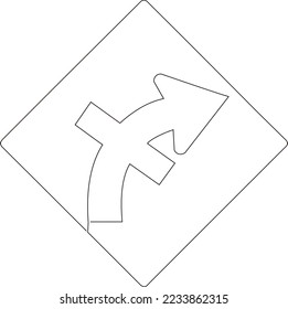 continuous line traffic signs logo black white background