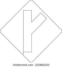 continuous line traffic signs logo black white background