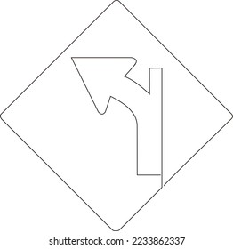 continuous line traffic signs logo black white background