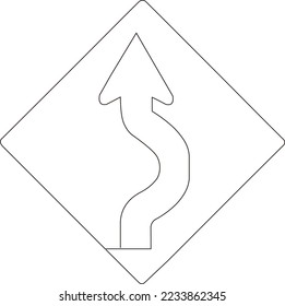 continuous line traffic signs logo black white background