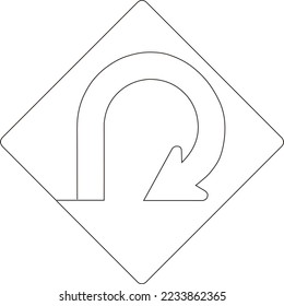 símbolo de tráfico de línea continua logotipo fondo blanco negro