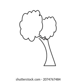 kontinuierliche Linie für Baum oder Pflanze auf weißem Hintergrund