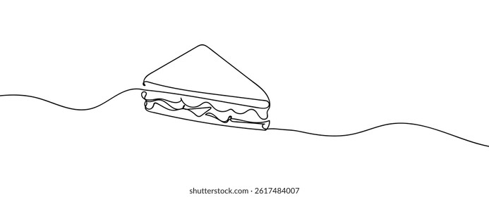 Continuous line, triangle sandwich Simple lines, transparent background.