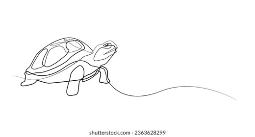 continuous line of turtle .single line vector of turtle.isolated white background