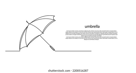 continuous line umbrella  line drawing umbrella lying ready to use during the rainy season  abstract umbrella line art