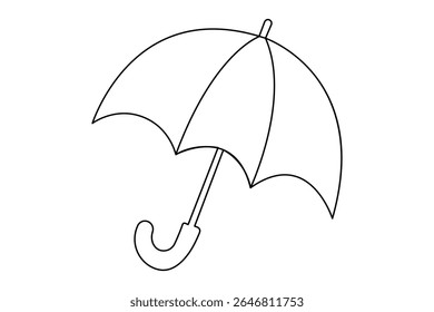 Continuous line umbrella icon in simple modern outline style