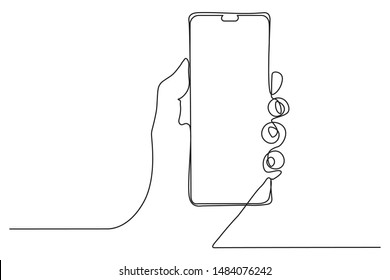 Continuous line is using a phone that connects internet technology
Simple style
Hand-drawn
Vector illustration