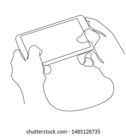 Continuous line is using a phone that connects internet technology
Simple style
Hand-drawn
Vector illustration