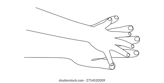 continuous line vector design of adult and small child's hands