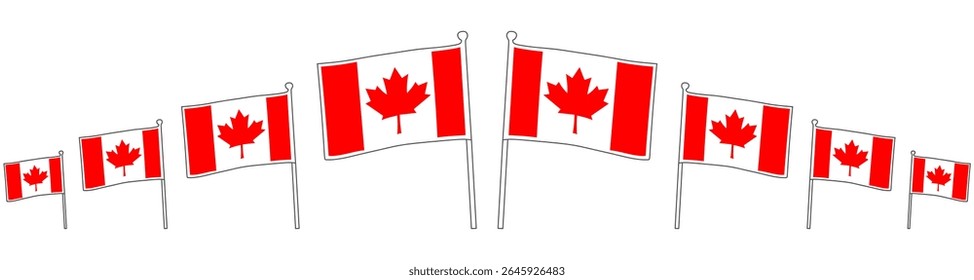 ilustração de design de vetor de linha contínua da bandeira do canadá para o dia do canadá