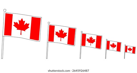ilustração de design de vetor de linha contínua da bandeira do canadá para o dia do canadá