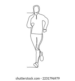 continuous line vector design of man playing sports