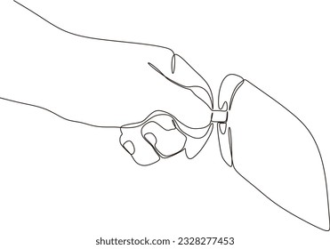 continuous line vector hand carrying car key