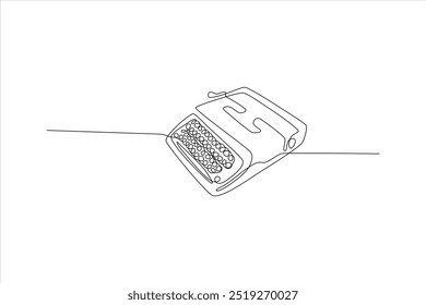 continuous line vector illustration of ancient typewriter