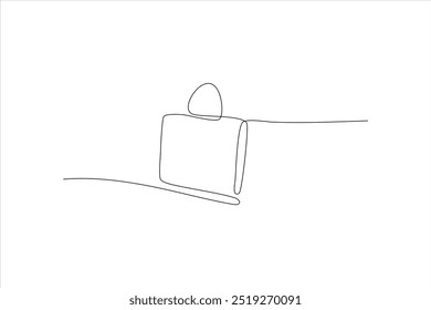 continuous line vector illustration of a bag	
