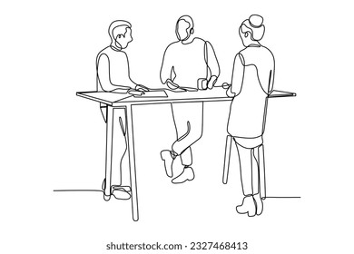  continuous line vector illustration design of one family is walking
