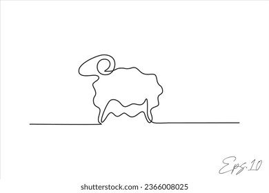 continuous line vector illustration design of sheep