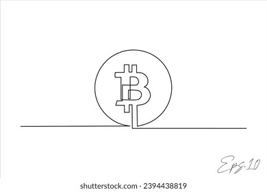  continuous line vector illustration design of coin money