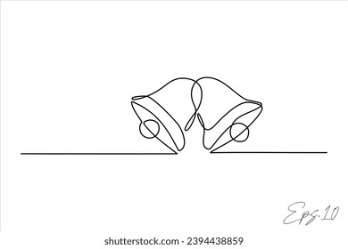  continuous line vector illustration design of bell