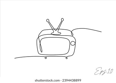  continuous line vector illustration design of ancient television