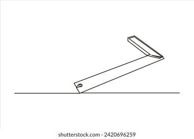 continuous line vector illustration design ruler angle