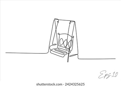 continuous line vector illustration design of garden swing

