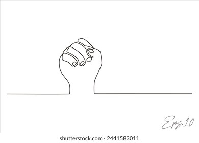 continuous line vector illustration design of holding hands