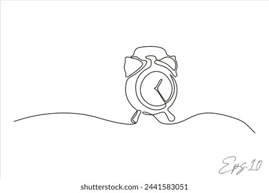 continuous line vector illustration design of alarm clock	
